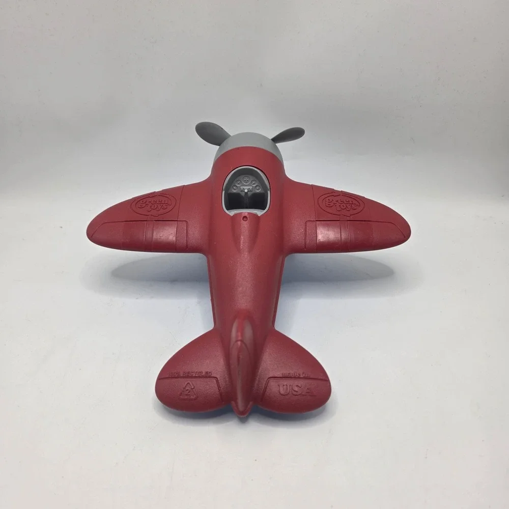 Green Toys Airplane Kids Red Blue Recycled Plastic Prop Plane Eco Friendly USA